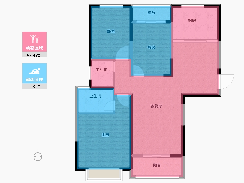 河南省-安阳市-中华世纪城-113.70-户型库-动静分区