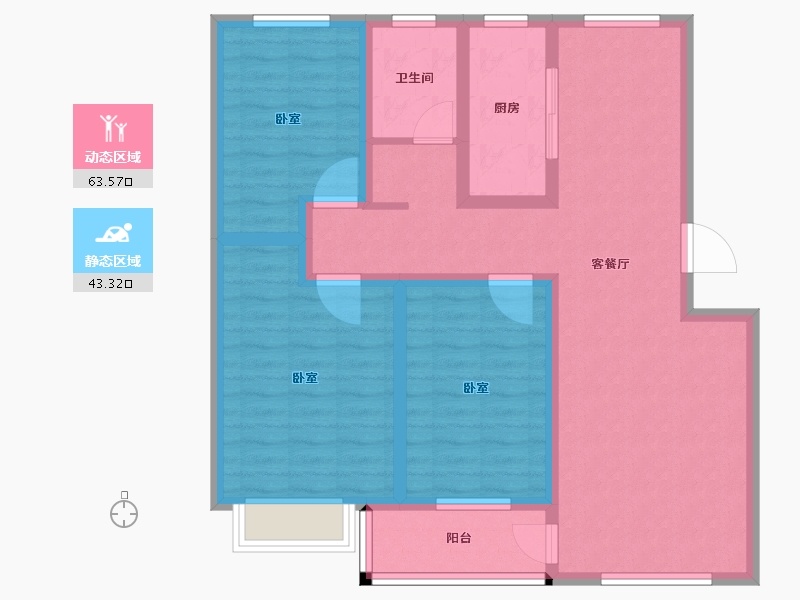 山东省-枣庄市-蟠龙湖·景苑-94.65-户型库-动静分区