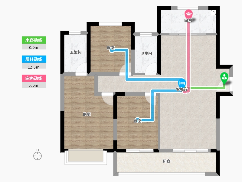 河南省-新乡市-华龙澜园-94.90-户型库-动静线