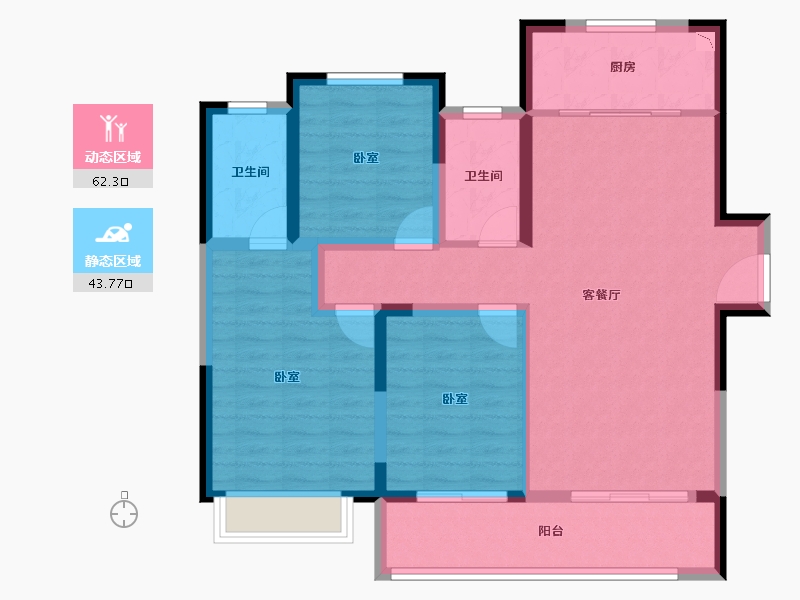 河南省-新乡市-华龙澜园-94.90-户型库-动静分区