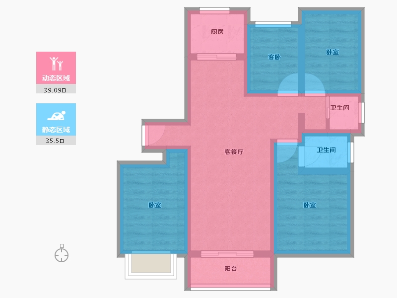 河南省-开封市-兰考兰美花苑-64.20-户型库-动静分区