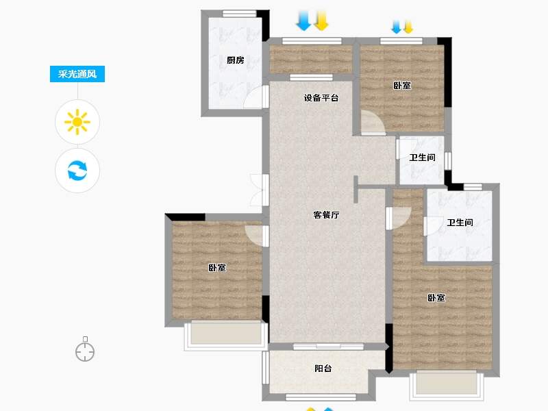 浙江省-绍兴市-光明海樾传奇-97.06-户型库-采光通风