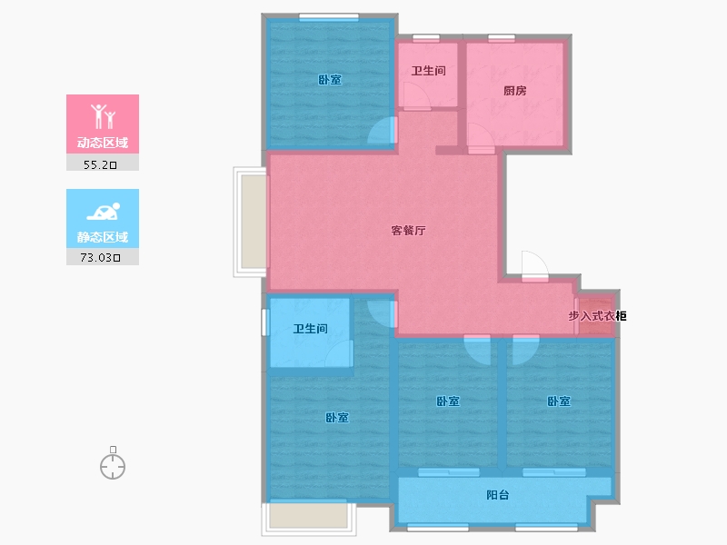 山东省-烟台市-国泰海韵华府-113.99-户型库-动静分区