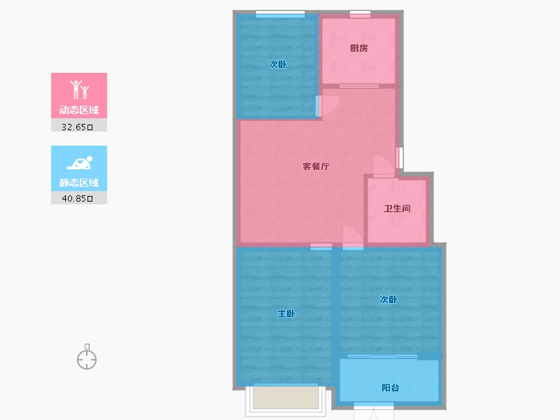 山东省-潍坊市-玉兰里-65.80-户型库-动静分区