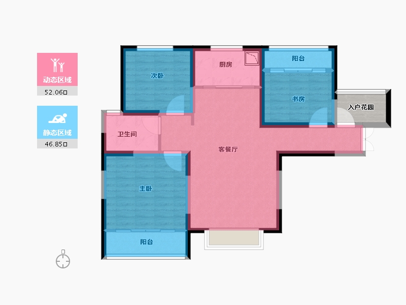 山东省-济南市-汇阳幸福城-91.80-户型库-动静分区