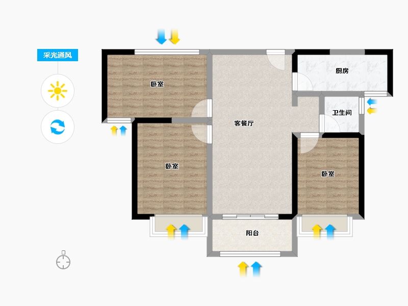 河南省-安阳市-金和湾-87.00-户型库-采光通风