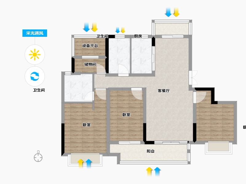 浙江省-舟山市-金塘颐景园-108.00-户型库-采光通风