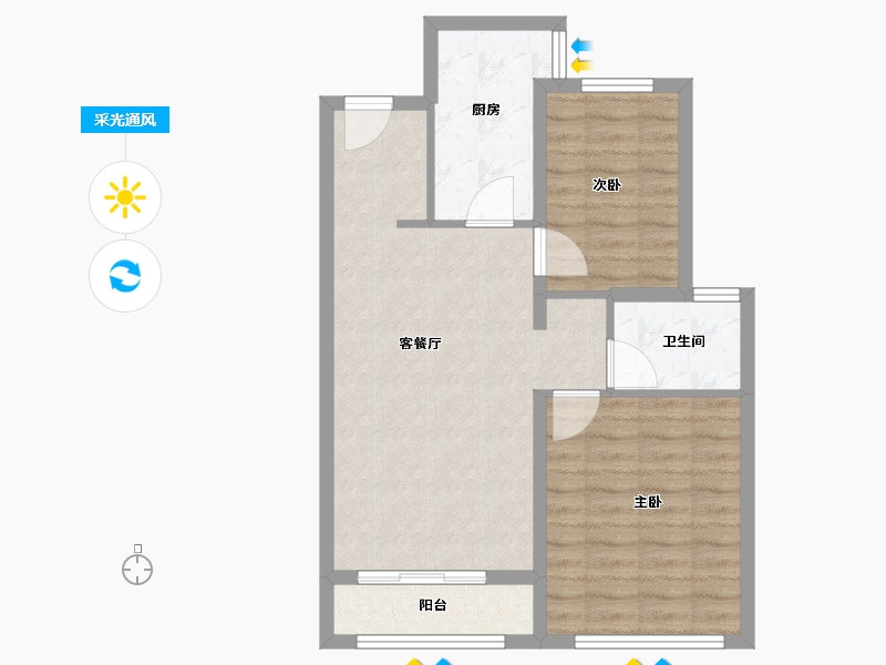 山东省-济南市-万科金域华府-67.00-户型库-采光通风