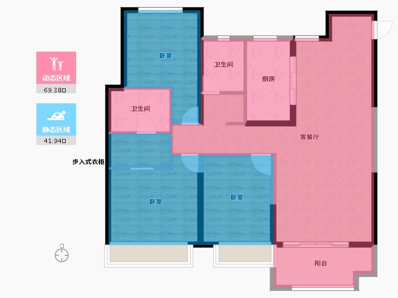 山东省-德州市-齐河金辰·天悦壹品-100.00-户型库-动静分区