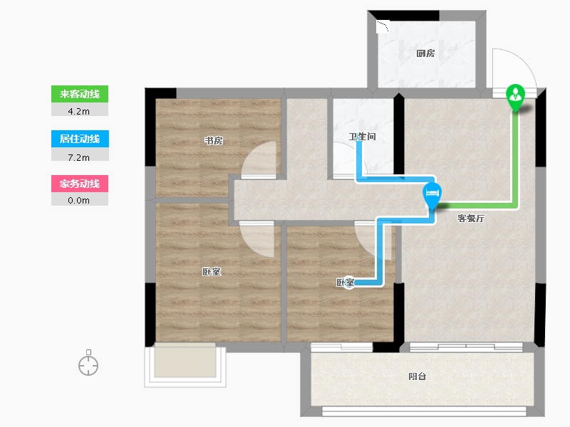 福建省-龙岩市-德兴·印象天悦-64.00-户型库-动静线