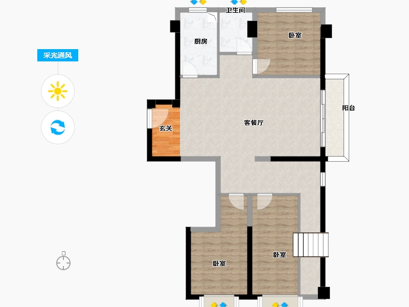 福建省-漳州市-融信壹号府-101.20-户型库-采光通风