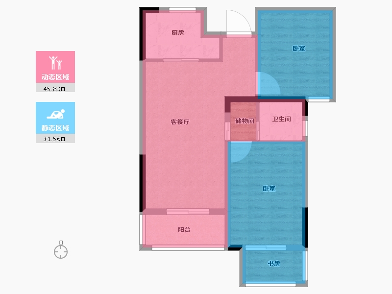 浙江省-金华市-香堤意墅澜庭-69.00-户型库-动静分区