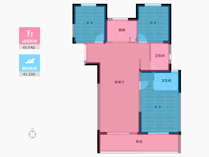 河南省-郑州市-星联·岚溪府-90.84-户型库-动静分区