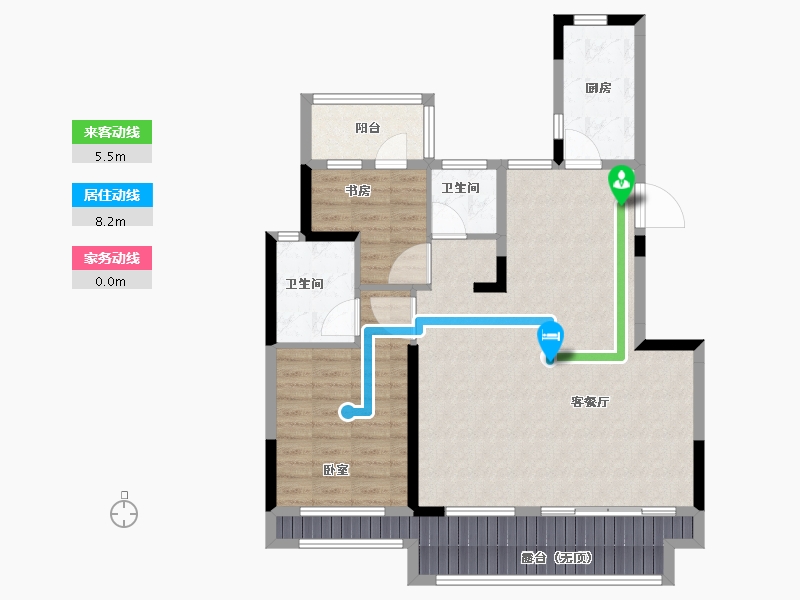 河南省-郑州市-坤达江山筑-98.00-户型库-动静线