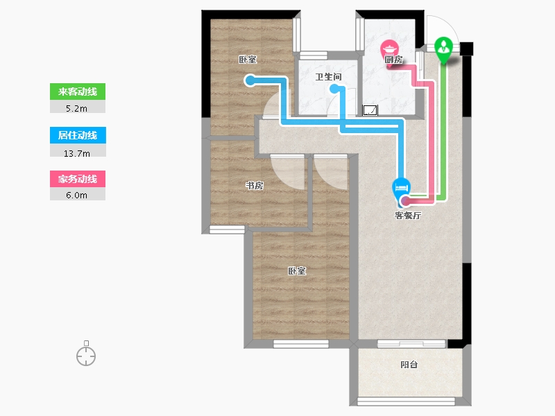 福建省-泉州市-永隆江滨城-66.46-户型库-动静线