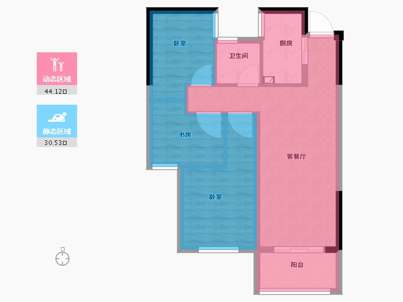 福建省-泉州市-永隆江滨城-66.46-户型库-动静分区