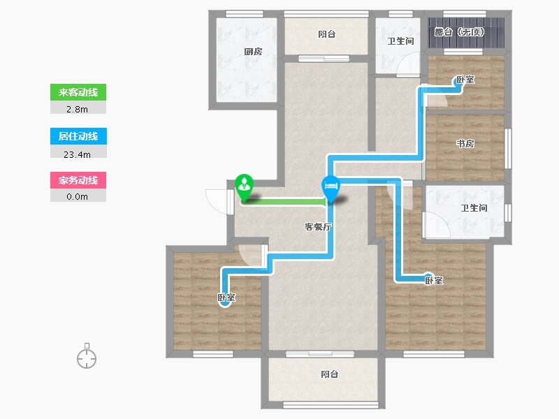 浙江省-绍兴市-宝业新桥风情-111.00-户型库-动静线