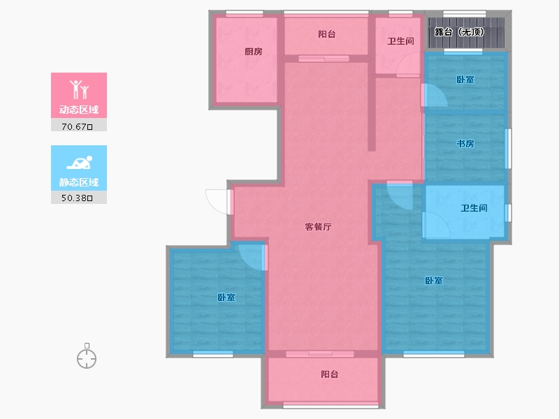 浙江省-绍兴市-宝业新桥风情-111.00-户型库-动静分区