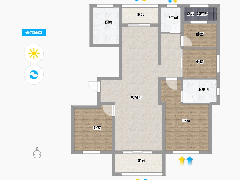 浙江省-绍兴市-宝业新桥风情-111.00-户型库-采光通风