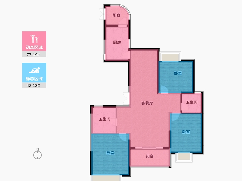 浙江省-金华市-商博花园-107.76-户型库-动静分区