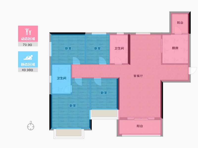 河南省-郑州市-郑州恒大林溪郡-109.45-户型库-动静分区