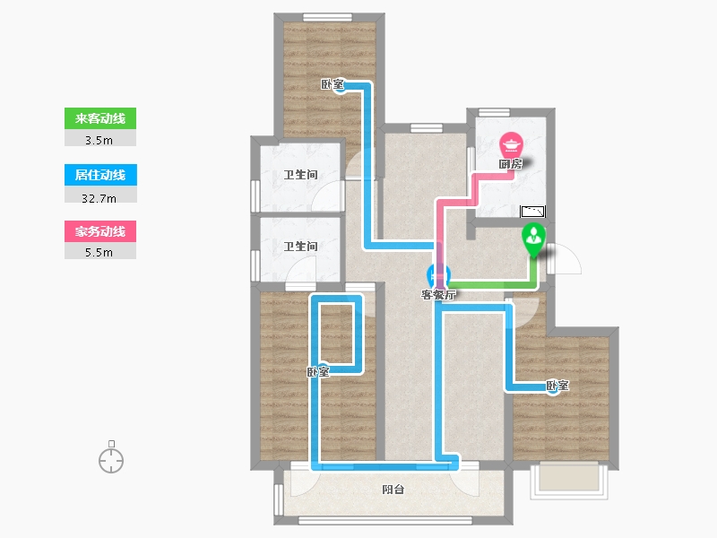 山东省-烟台市-中海锦城-94.01-户型库-动静线