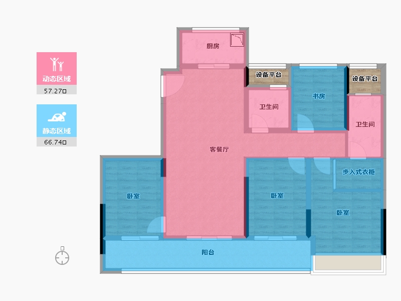 浙江省-舟山市-融创金成芸麓大观-114.00-户型库-动静分区