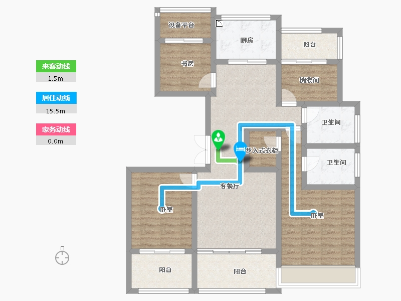 浙江省-绍兴市-万固滨江越珑府-101.99-户型库-动静线