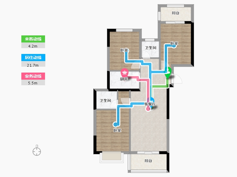 福建省-泉州市-永隆江滨城-84.00-户型库-动静线