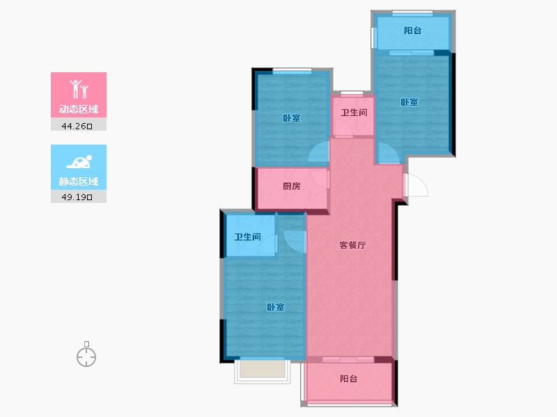 福建省-泉州市-永隆江滨城-84.00-户型库-动静分区