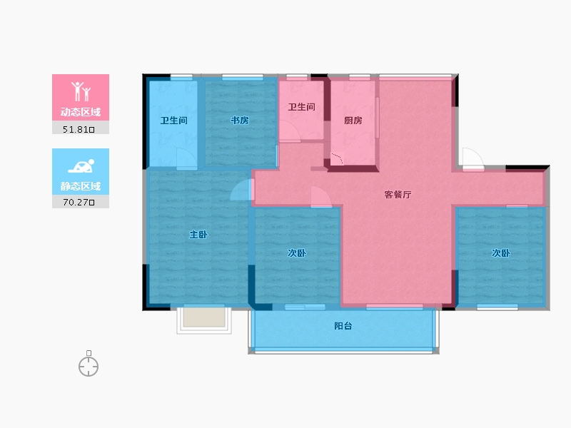 江西省-宜春市-正荣·悦玲珑-109.60-户型库-动静分区