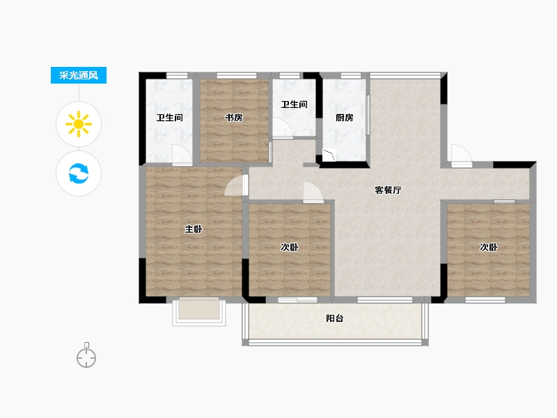 江西省-宜春市-正荣·悦玲珑-109.60-户型库-采光通风