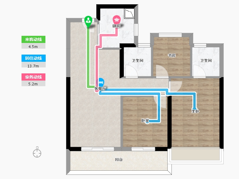 浙江省-杭州市-荣安春月杭宁府-75.46-户型库-动静线