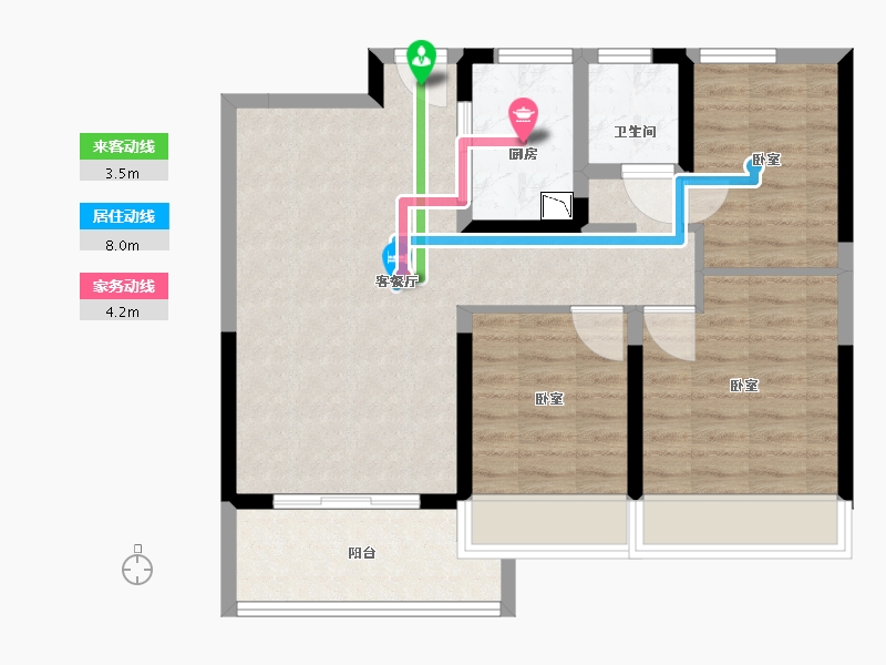 浙江省-舟山市-东投明越台-74.00-户型库-动静线