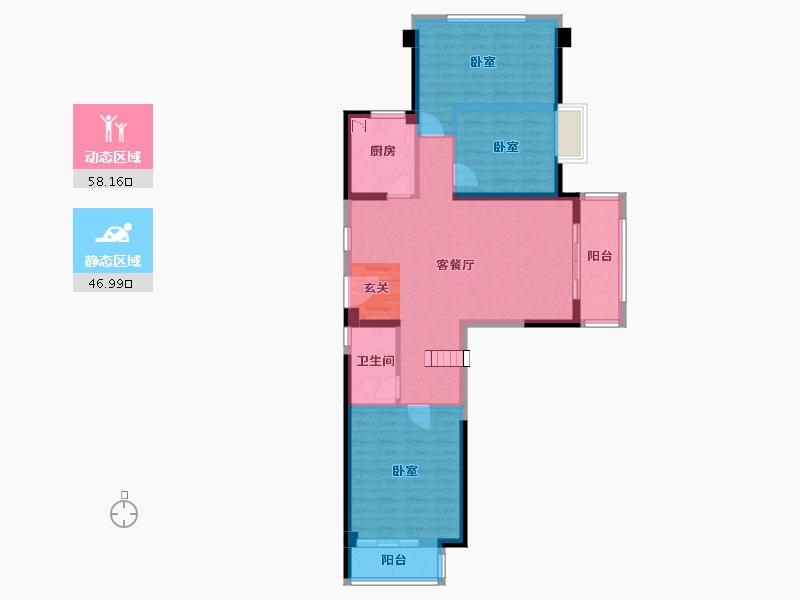 福建省-漳州市-融信壹号府-94.25-户型库-动静分区