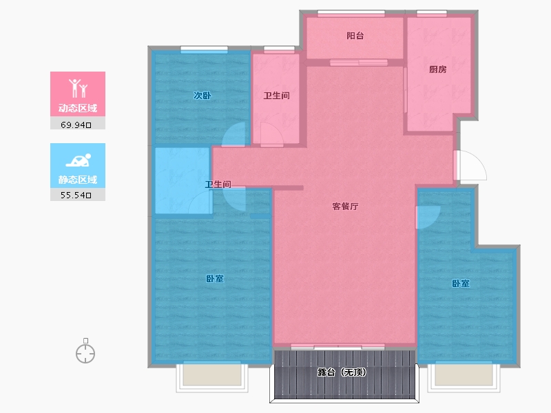 山东省-烟台市-丰金紫金山庄-123.89-户型库-动静分区