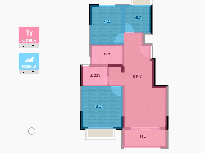 福建省-泉州市-新塘宝龙世家-64.00-户型库-动静分区