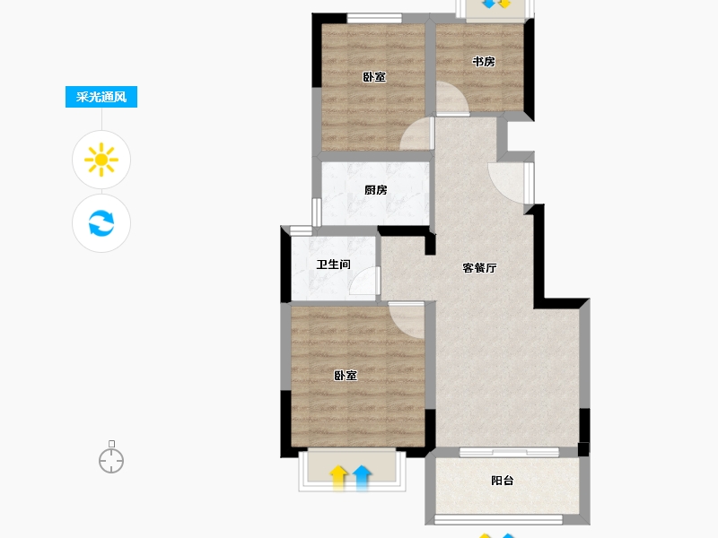 福建省-泉州市-新塘宝龙世家-64.00-户型库-采光通风