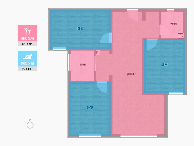 新疆维吾尔自治区-乌鲁木齐市-新铝德源红郡-67.07-户型库-动静分区