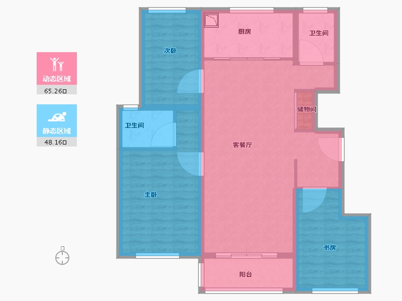 山东省-济南市-万科金域华府-102.00-户型库-动静分区