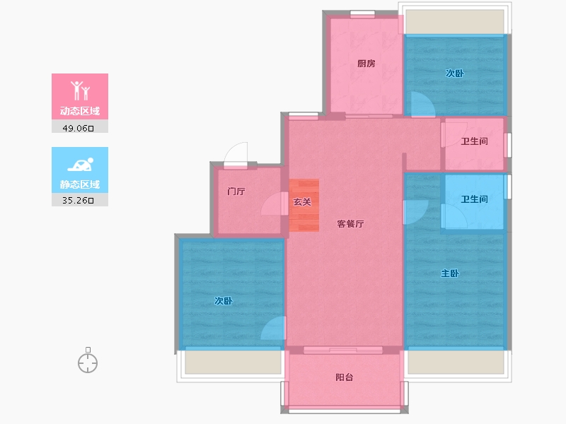 安徽省-滁州市-黄金时代-76.00-户型库-动静分区