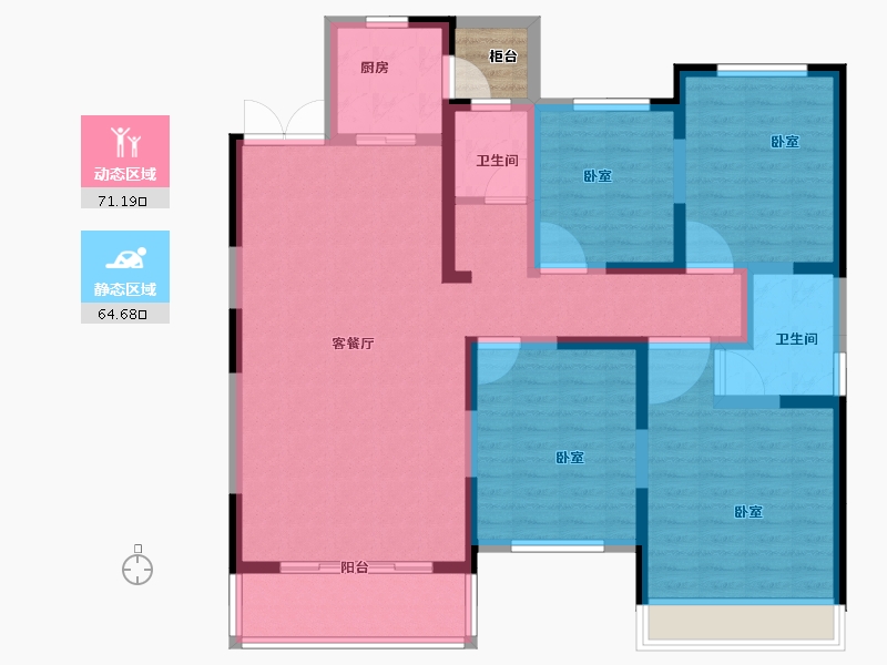 河南省-焦作市-金山东方花园-123.65-户型库-动静分区