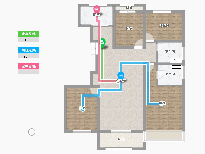 山东省-菏泽市-鑫源麗水城-99.85-户型库-动静线