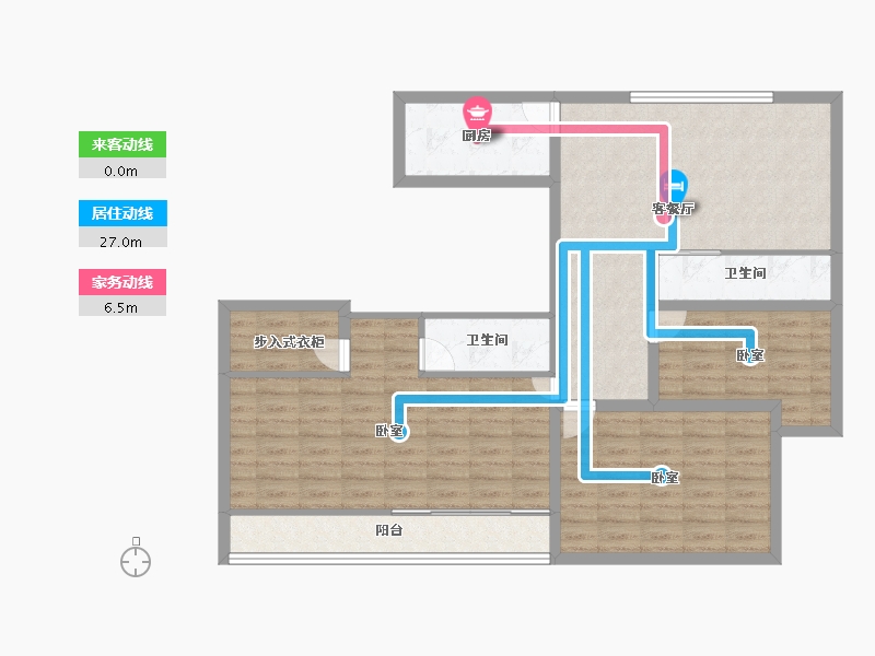 山东省-聊城市-顺合广场-100.99-户型库-动静线