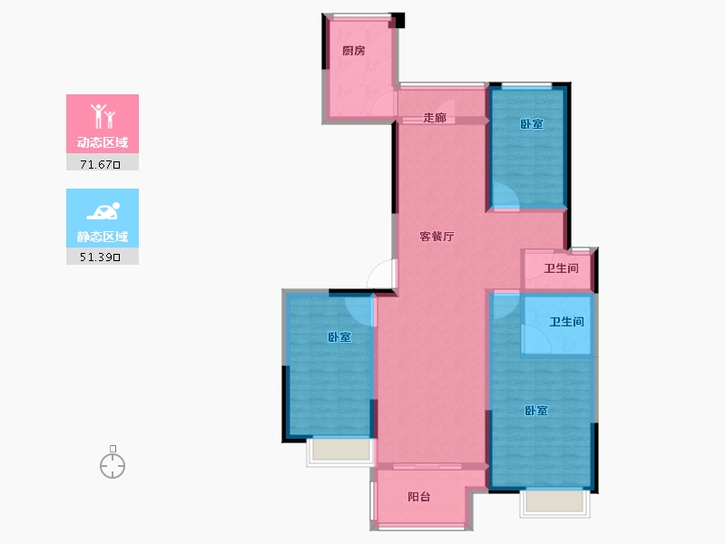 河南省-郑州市-亚星上湖嘉园-110.03-户型库-动静分区