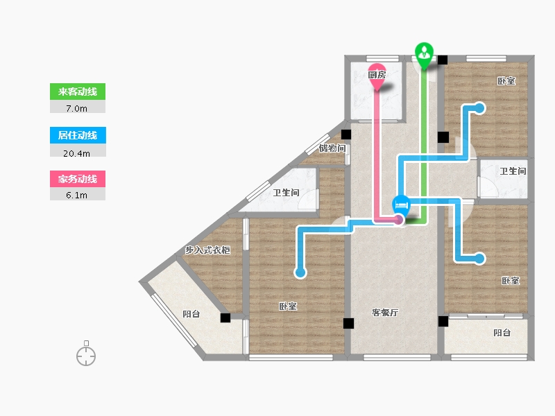 福建省-漳州市-宏都·尚城-125.19-户型库-动静线