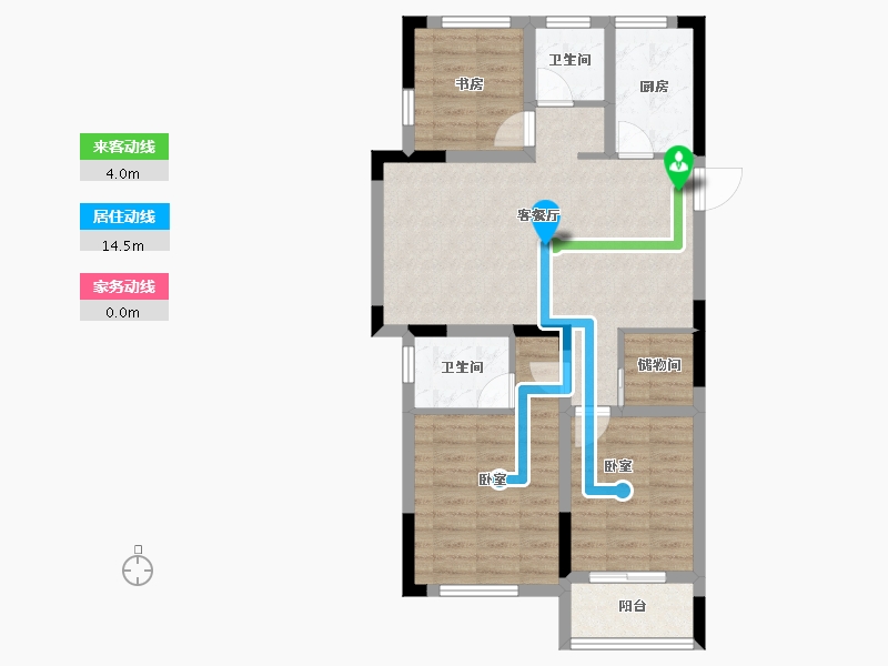 浙江省-绍兴市-绿城学府新城-78.64-户型库-动静线