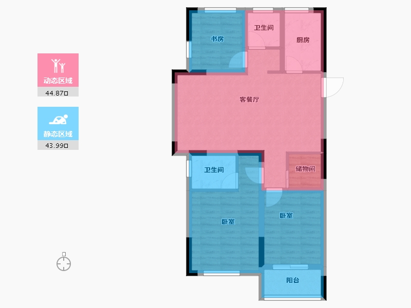 浙江省-绍兴市-绿城学府新城-78.64-户型库-动静分区