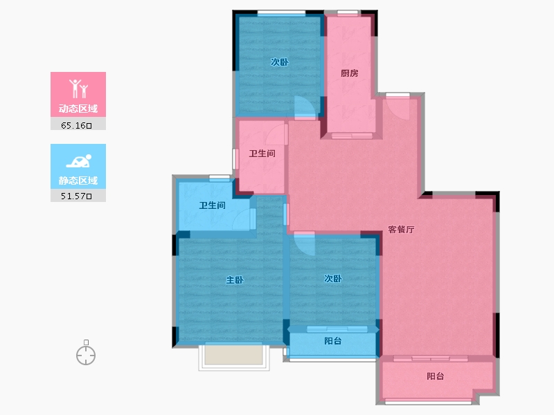 福建省-福州市-平潭恒大御景湾-104.00-户型库-动静分区