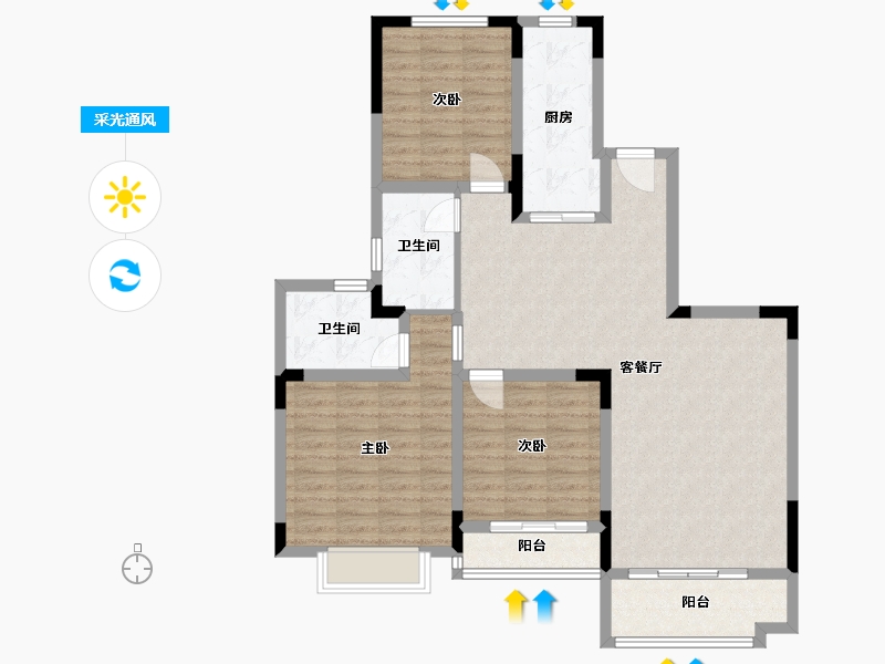 福建省-福州市-平潭恒大御景湾-104.00-户型库-采光通风